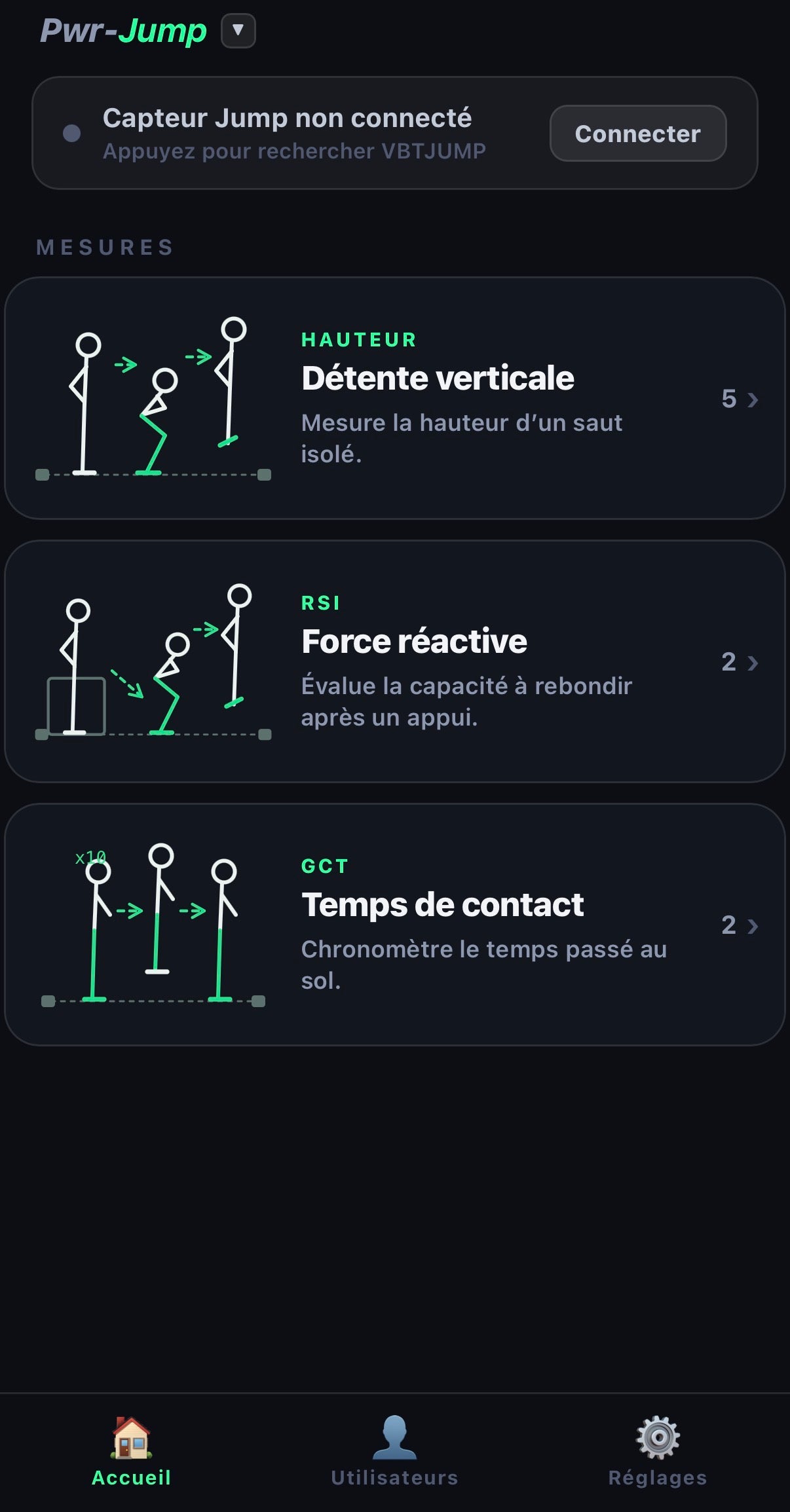 Application Powereact — VBT Jump